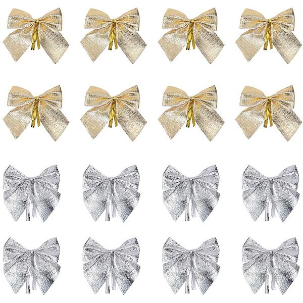 PandaHall Handmade Woven Costume Accessories, Bowknot & Hair Bow, Mixed Color, 51x51x3mm, about 12pcs/set, 4set/color, about 96pcs Cloth...
