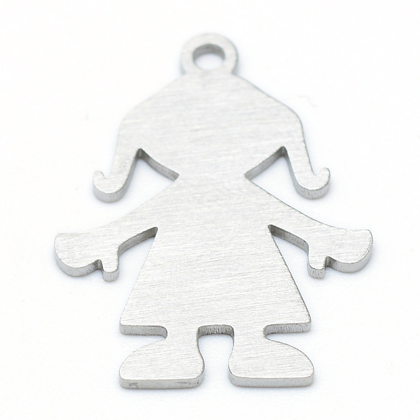 

PandaHall 201 Stainless Steel Pendants, Girl Silhouette Pendants, Stainless Steel Color, 22.5x17.5x1mm, Hole: 2mm 201 Stainless Steel Human
