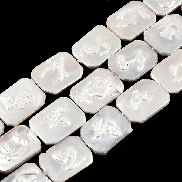 

PandaHall Plating Natural Freshwater Shell Beads Strands, Imitate Baroque Pearl Keshi Pearl Beads, Rectangle, 26.5~28x20~21.5x3~4.5mm, Hole...