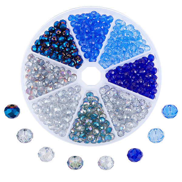 

PandaHall CHGCRAFT DIY Beads Jewelry Making Finding Kit, Including Glass & Lampwork & Synthetic Quartz Beads, Rondelle, Blue, 400Pcs/box...