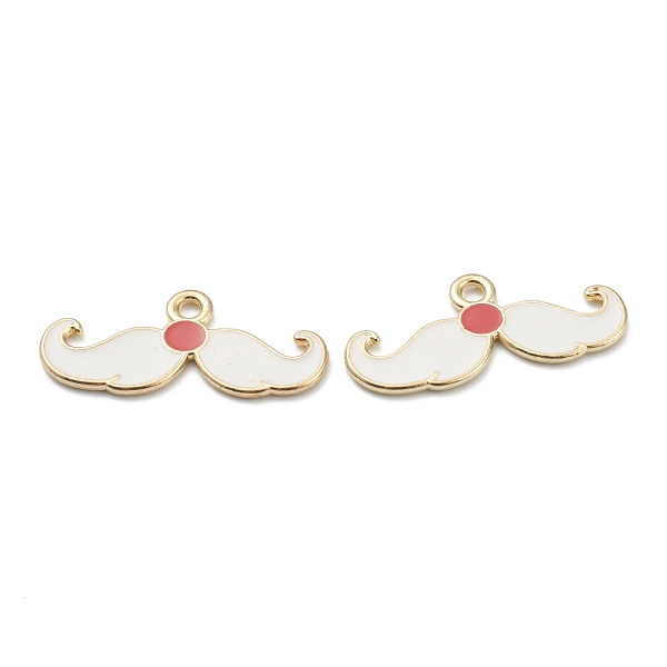 

PandaHall Alloy Enamel Pendants, for Christmas, Light Gold Plated, Mustache, White, 25x11x1mm, Hole: 1mm Alloy+Enamel Mustache White