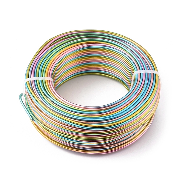 PandaHall 5 Segment colors Round Aluminum Craft Wire, for Beading Jewelry Craft Making, Colorful, 12 Gauge, 2mm, about 190.28 Feet(58m)/roll...