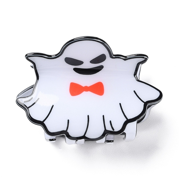 

PandaHall Hallowmeen Theme PVC Claw Hair Clips, with Iron Findings, Hair Accessories for Women Girls Thick Hair, Ghost, Orange Red...