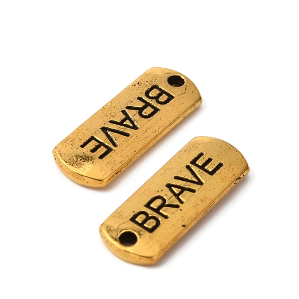 

PandaHall Tibetan Style Alloy Rectangle with Word Brave Pendants, Inspirational Message Pendants, Cadmium Free & Lead Free, Antique Golden...