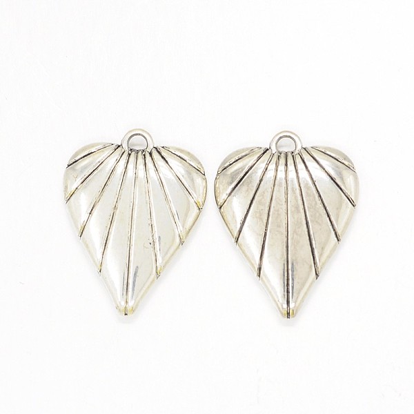 

PandaHall CCB Plastic Heart Leaf Pendants, Antique Silver, 28x21x5mm, Hole: 2mm Plastic Leaf