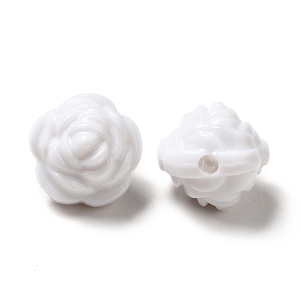 

PandaHall Opaque Acrylic Beads, Flower, White, 11mm, Hole: 1.8mm, about 836pcs/500g Acrylic Flower White