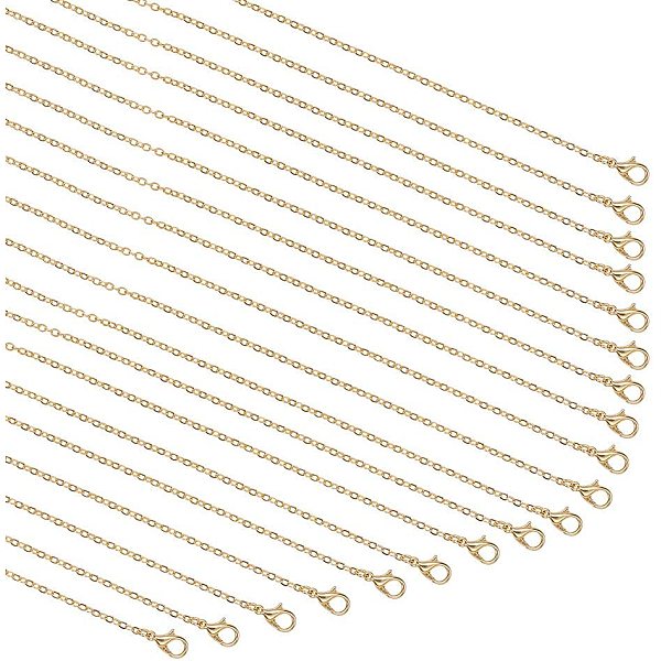 about 20 Strands Golden Cable Chain Necklace Twisted Link Chain Necklace Bulk for Pendant Necklace Jewelry Making