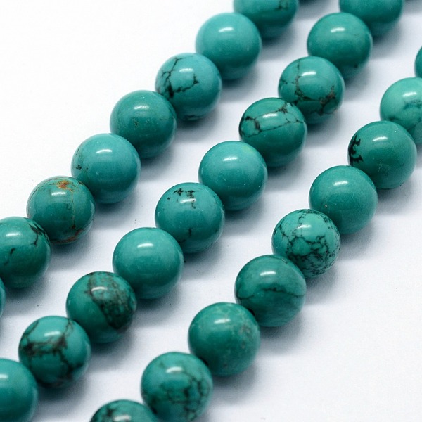 

PandaHall Natural Magnesite Beads Strands, Dyed & Heated, Round, 6mm, Hole: 0.8mm, about 63pcs/strand, 14.76 inch(37.5cm) Magnesite Round