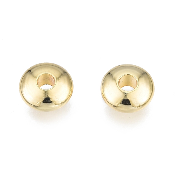 

PandaHall Brass Beads, Nickel Free, Flat Round, Real 18K Gold Plated, 6x2.5mm, Hole: 1.8mm Brass Flat Round