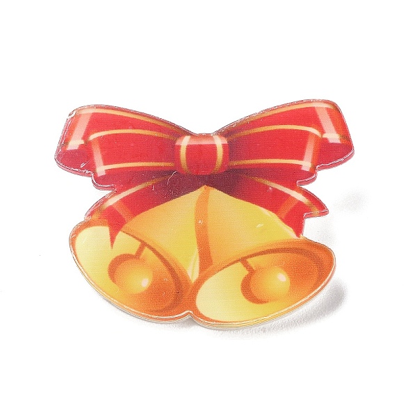 

PandaHall Christmas Theme Acrylic Badges, Iron Pin Brooch, Christmas Bell, 32x39x2mm Acrylic Christmas Bell