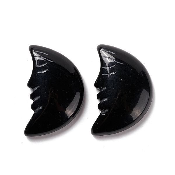 

PandaHall Natural Obsidian Cabochons, Moon, 35x22.5x7mm Obsidian Moon