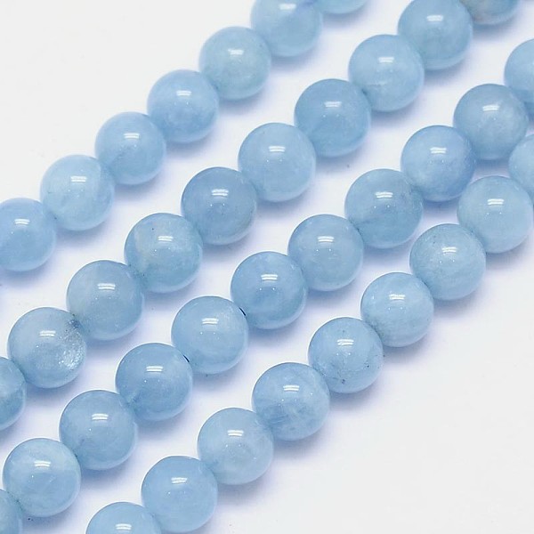 

PandaHall Natural Aquamarine Round Bead Strands, Grade AAA, 7mm, Hole: 1mm, about 56~59pcs/strand, 15.5 inch Aquamarine Round