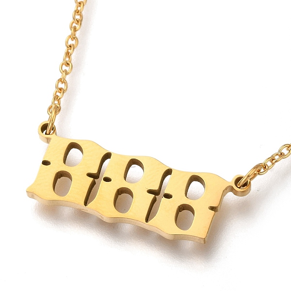 

PandaHall Titanium Steel Pendant Necklaces, with Cable Chains, Angel Number, Golden, Num.8, 17.51 inch(44.5cm), Number 8: 2.65x1x0.15cm...