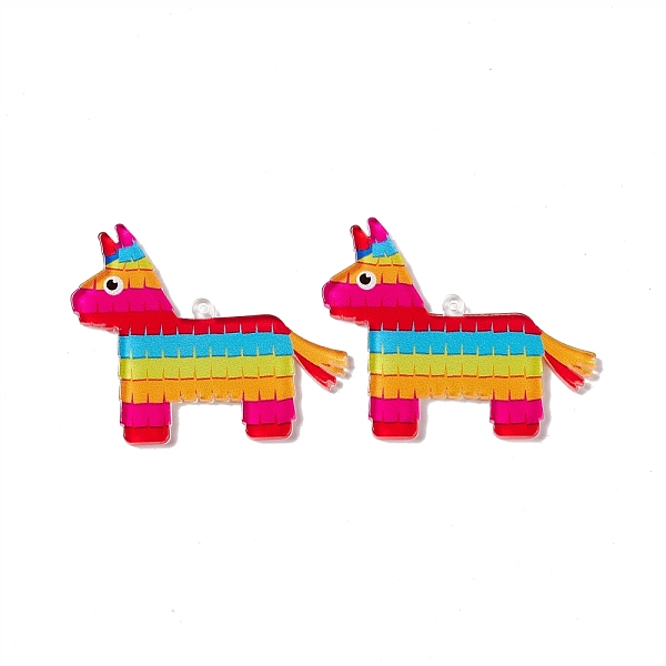 

PandaHall Translucent Acrylic Pendants, Rainbow Horse Charms, Colorful, 41x50x2.5mm, Hole: 1.6mm Acrylic Horse