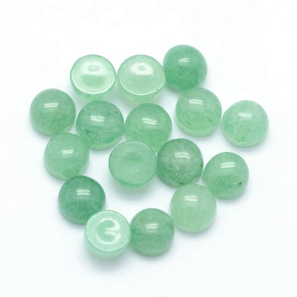 

PandaHall Natural Green Aventurine Cabochons, Half Round, 4x2~4mm Green Aventurine Half Round