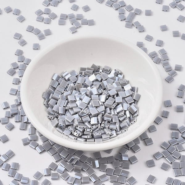 

PandaHall MIYUKI TILA Beads, Japanese Seed Beads, 2-Hole, (TL443) Opaque Gray Luster, 5x5x1.9mm, Hole: 0.8mm, about 118pcs/bottle...
