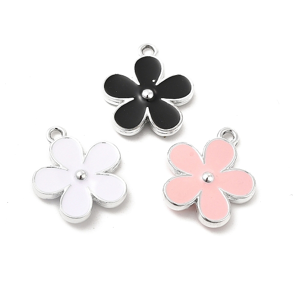 

PandaHall Alloy Enamel Pendants, Platinum, Flower Charm, Mixed Color, 23x20x4mm, Hole: 2mm Alloy+Enamel Flower Multicolor