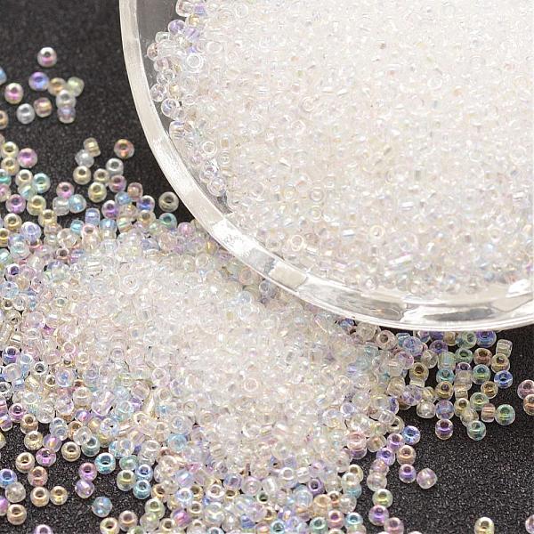 

PandaHall 12/0 Round Glass Seed Beads, Grade A, Transparent Colours Rainbow, Clear, 1.8~2.0mm, Hole: 0.8mm, about 28000pcs/pound Glass Clear