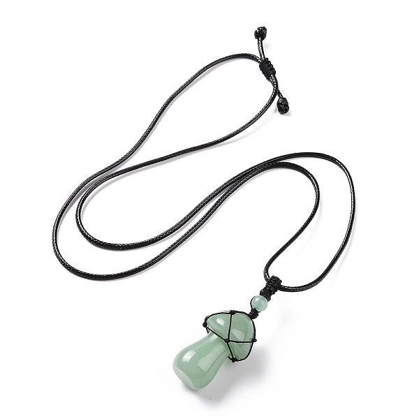 Natürliche Grüne Aventurin-Pilzanhänger-Halskette