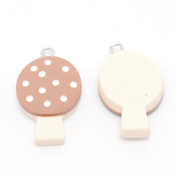 

PandaHall Resin Pendants, with Platinum Iron Finding, Mushroom, Tan, 30x18x6mm, Hole: 2mm Iron+Resin Mushroom Orange