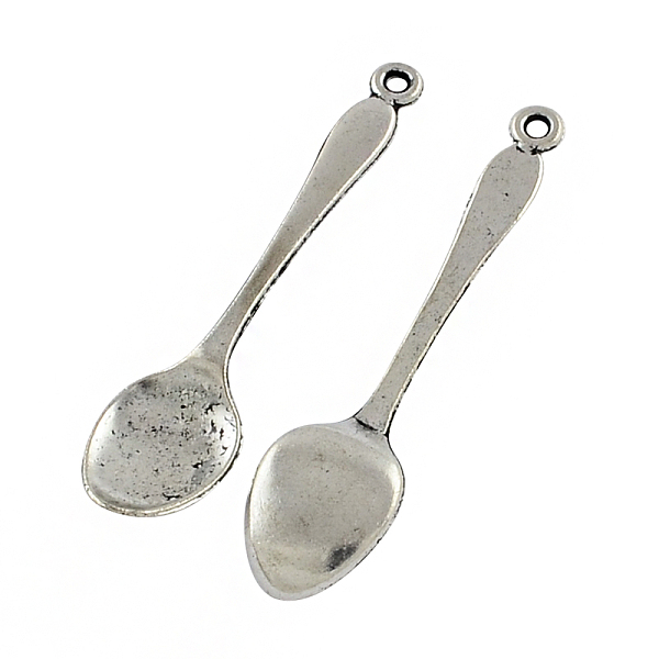 

PandaHall Tibetan Style Zinc Alloy Big Pendants, Kitchen Utensil Pendants, Lead Free & Cadmium Free, Spoon, Antique Silver, 54.6x13x5mm...