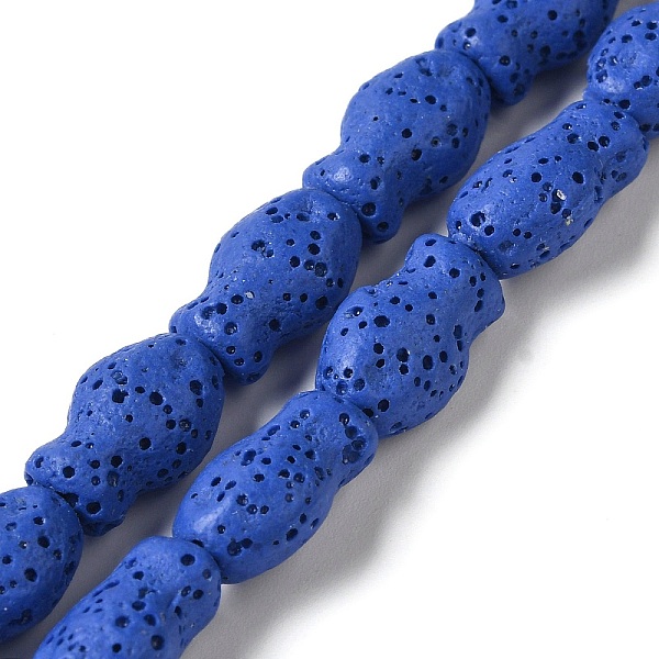 Brins de perles de pierre de lave naturelle