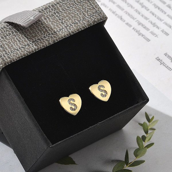 Aretes de corchete de circonita cúbica transparente con micro pavé de latón enchapado en cremallera