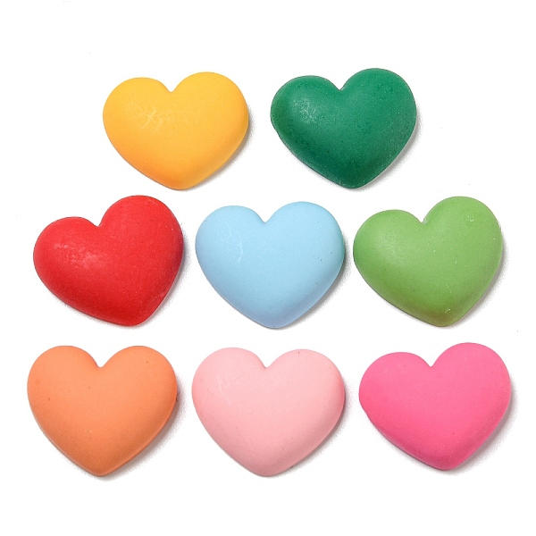 

PandaHall Opaque Resin Decoden Cabochons, for Jewelry Making, Heart, 17x20x5.5mm Resin Heart Multicolor