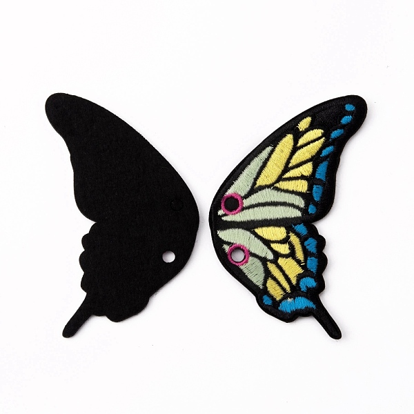 

PandaHall Computerized Embroidery Cloth Butterfly Wing Shoe Lace Charm Decoration(Right), Roller Skate Wing, Shoe Wing, with Holes, Yellow...