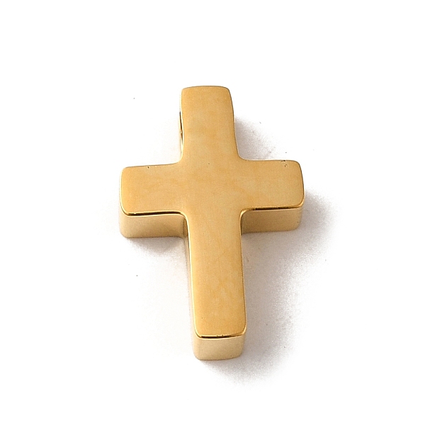 

PandaHall 304 Stainless Steel Charms, Cross Charm, Real 14K Gold Plated, 12.5x8.5x3.5mm, Hole: 2.4mm 304 Stainless Steel Cross