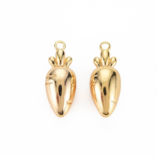

PandaHall Rack Plating Brass Pendants, Nickel Free, 3D Radish, Real 18K Gold Plated, 19x7.5x7.5mm, Hole: 1.4mm Brass Vegetables