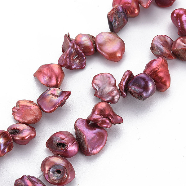 

PandaHall Natural Keshi Pearl Beads Strands, Cultured Freshwater Pearl, Dyed, Nuggets, Mixed Color, 6~23x7~15x2~10mm, Hole: 0.5mm, about..., Multicolor