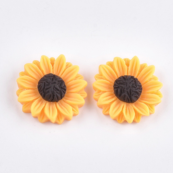 

PandaHall Resin Pendants, Sunflower, Dark Orange, 24x7mm, Hole: 1mm Resin Flower Orange