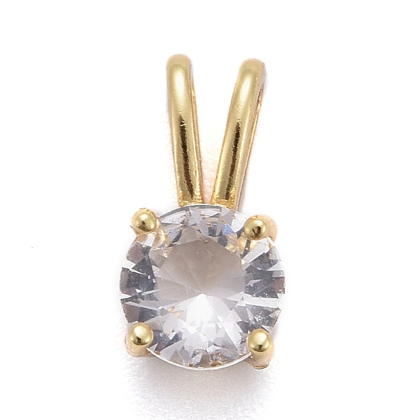 

PandaHall Brass Micro Pave Cubic Zirconia Pendants, Real 18K Gold Plated, Long-Lasting Plated, Flat Round, Clear, 13.5x7x5mm, Hole: 6x2mm...