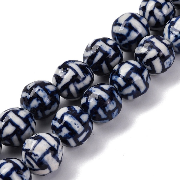 Handmade Blue and White Porcelain Beads Strands