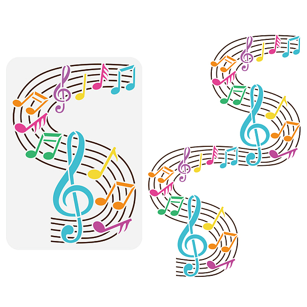 

PandaHall Plastic Hollow Out Drawing Painting Stencils Templates, for Painting on Scrapbook Fabric Tiles Floor Furniture Wood, Musical Note...