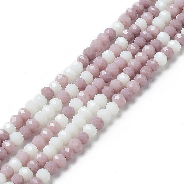 

PandaHall Glass Beads Strands, Faceted, Rondelle, Thistle, 3.5~4.5x3~4mm, Hole: 0.5mm, about 92~125pcs/strand, 13.39~17.44''(34~44.3cm)..., Purple