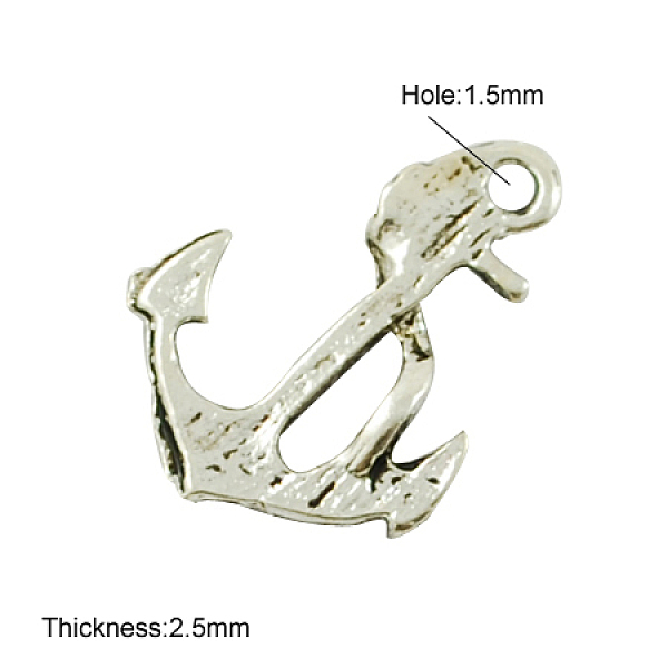 

PandaHall Tibetan Style Alloy Pendants,Cadmium Free & Nickel Free & Lead Free, Anchor, Antique Silver, 17x13x2.5mm, Hole: 1.5mm Alloy Anchor...
