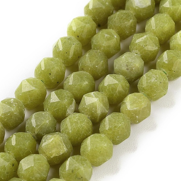 

PandaHall Natural Olive Jade Beads Strands, Faceted, Double Hearted & Star Cut Beads, 7~8.5x7.5~8mm, Hole: 0.8~1mm, about 48~50pcs/strand...