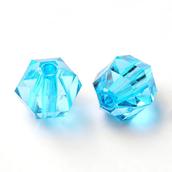 PandaHall Transparent Acrylic Beads, Faceted Round, SkyBlue, about 8mm long, 8.5mm wide, 7mm thick, hole: 1.5mm, about 1650pcs/500g Acrylic... PandaHall Transparent Acrylic Beads, Faceted Round, SkyBlue, about 8mm long, 8.5mm wide, 7mm thick, hole: 1.5mm, about 1650pcs/500g Acrylic...