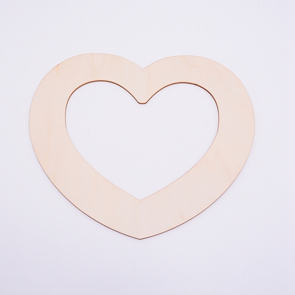 

PandaHall Cottonwood Chips, Hollow Heart, Decorate Accessories, Laser Cut Wood Shapes, BurlyWood, 230x250x2mm Wood Heart Orange