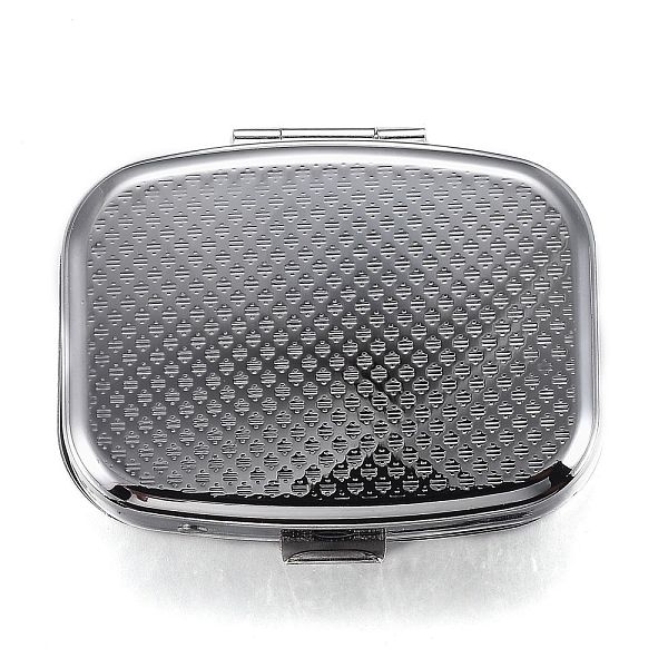 

PandaHall 2 Compartmennts Iron Pill Box, Travel Medicine Boxes, with Mirror inside, Blank Base for UV Resin Craft, Rectangle, Platinum...