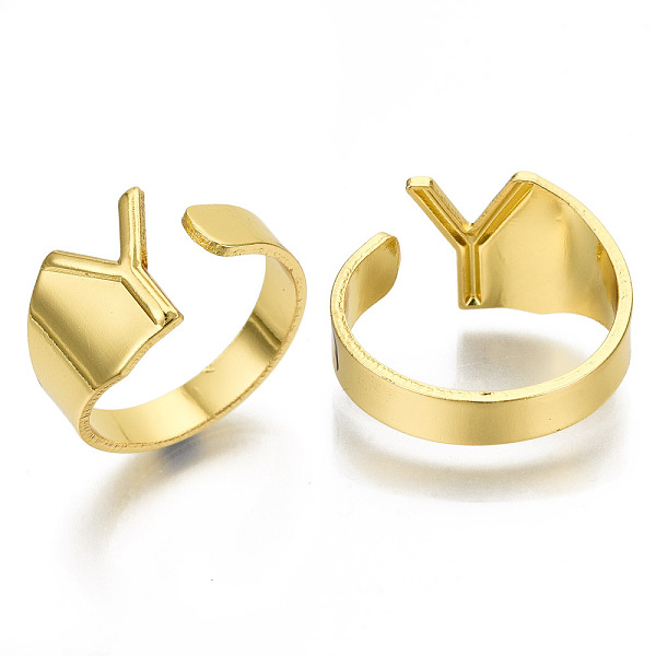 

PandaHall Alloy Cuff Finger Rings, Cadmium Free & Nickel Free & Lead Free, Alphabet, Golden, Letter.Y, US Size 8(18.1mm) Alloy
