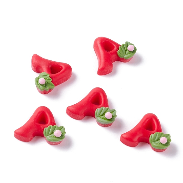 

PandaHall Resin Cabochons, Leaf and A Shape, Red, 21x25x9mm Resin Word Red