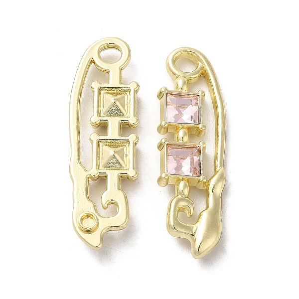 

PandaHall Alloy Pendant, with Glass, Light Gold, Lead Free & Cadmium Free, Safety Pin Charm, Misty Rose, 35x10.5x4mm, Hole: 3mm Alloy+Glass...