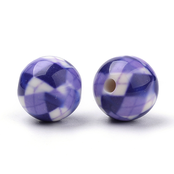 

PandaHall Opaque Printed Acrylic Beads, Round, Medium Slate Blue, 10x9.5mm, Hole: 2mm Acrylic Round Purple