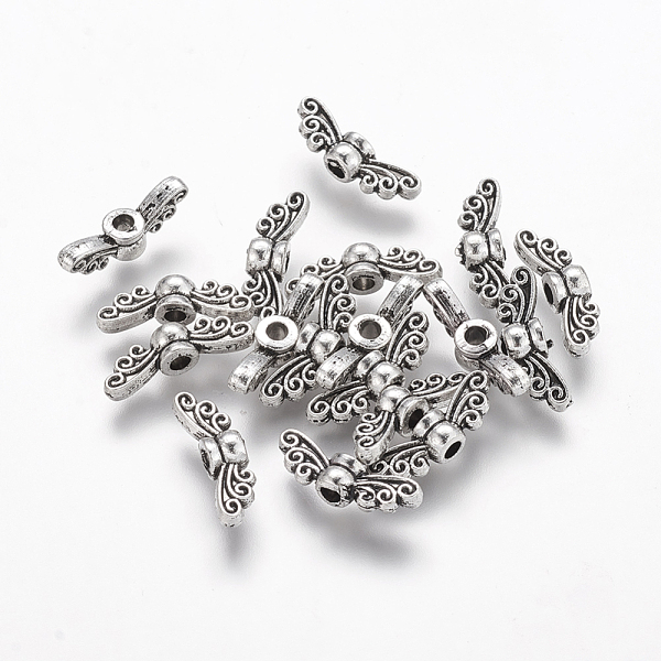 

PandaHall Tibetan Style Alloy Fairy Wing Beads, for Vintage Jewelry Making, Cadmium Free & Lead Free, Antique Silver, 4.5x14x3.5mm, Hole...