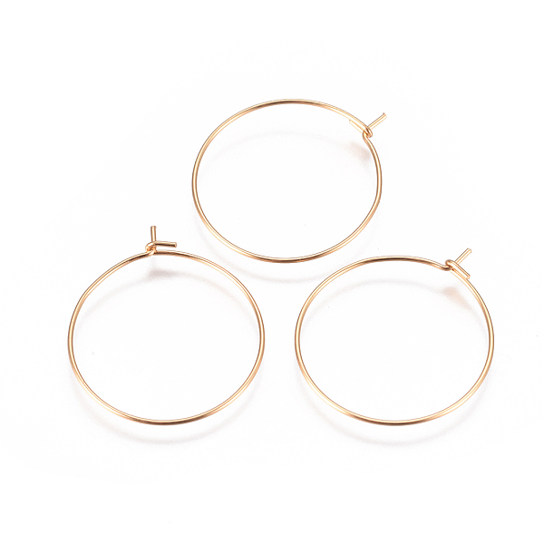 

PandaHall 304 Stainless Steel Hoop Earrings Findings, Wine Glass Charms Findings, Golden, 25x0.6mm, 22 Gauge 304 Stainless Steel