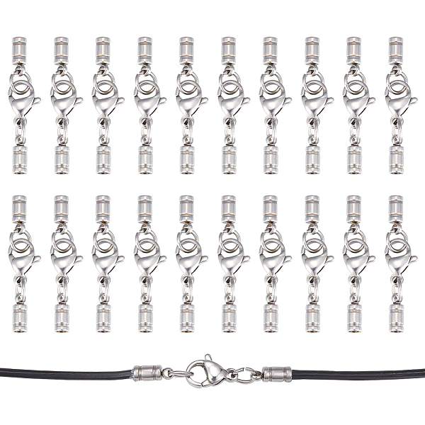 

PandaHall Unicraftale 20 Sets 304 Stainless Steel Lobster Claw Clasps, with Cord Ends, Stainless Steel Color, 30mm 304 Stainless Steel...