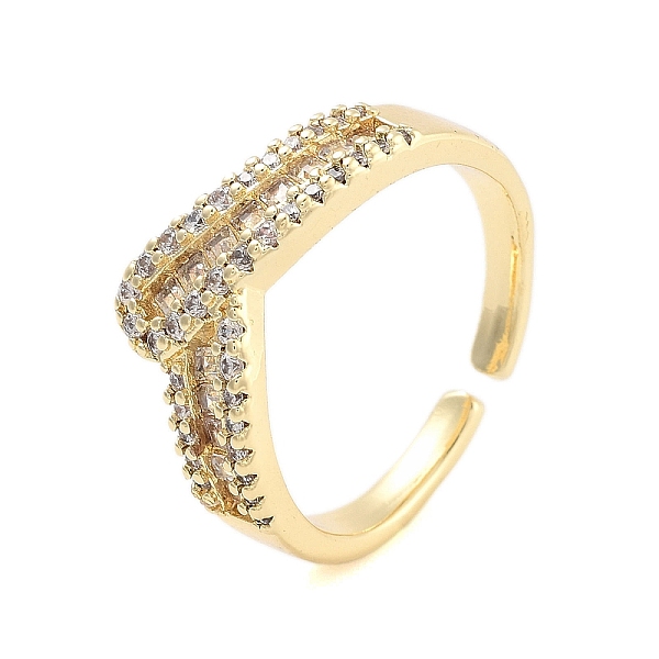 

PandaHall Clear Cubic Zirconia Open Cuff Rings, Brass Finger Rings for Women, Golden, 9mm, Inner Diameter: Adjustable Brass+Cubic Zirconia...